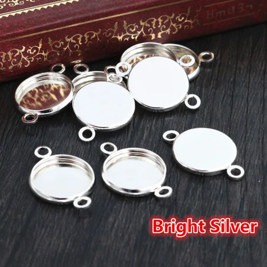 Small Silver bracelet bezel pack of 5
