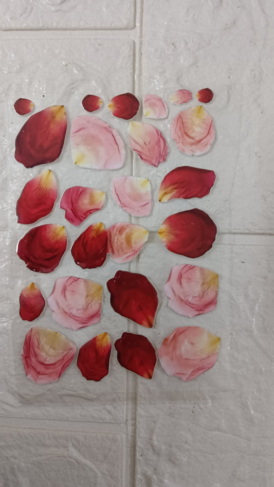 Big Colored rose petals sticker sheet