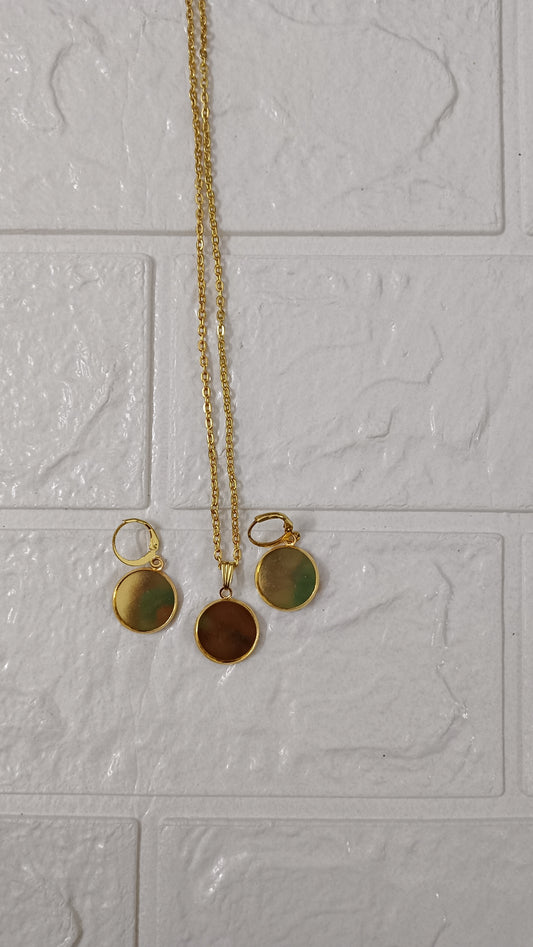 Small Round gold jewellery set
