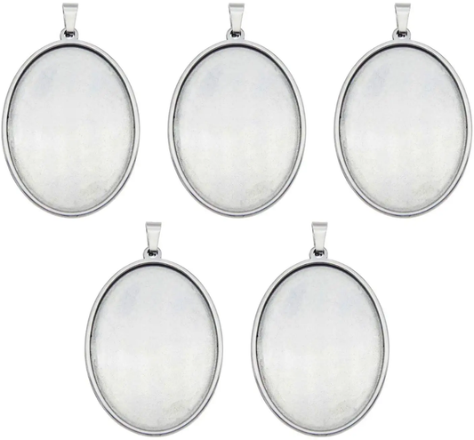 Silver Oval  pendant 35×25mm