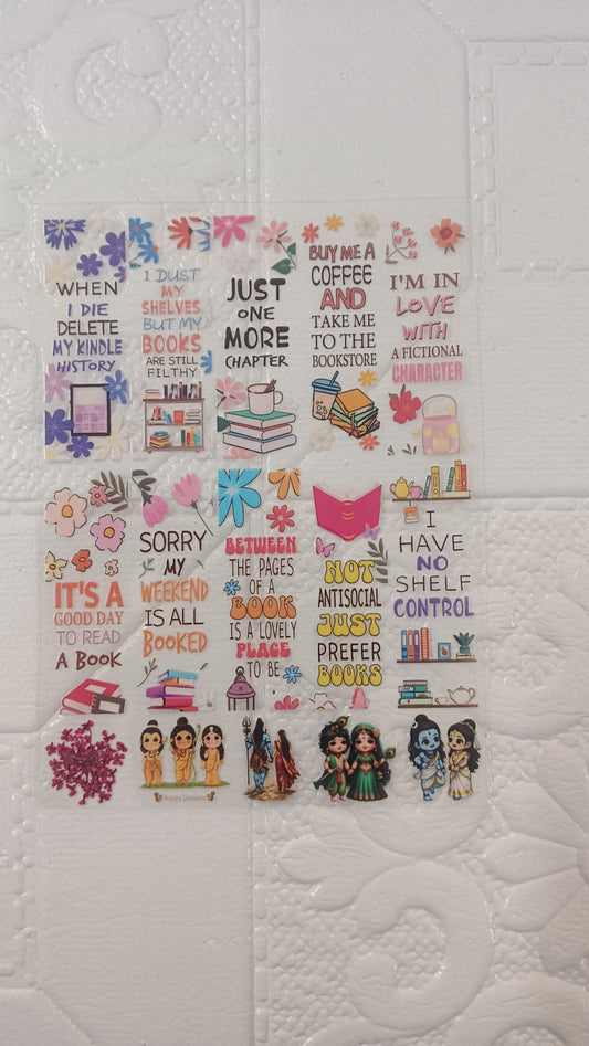 Bookmark sticker sheet